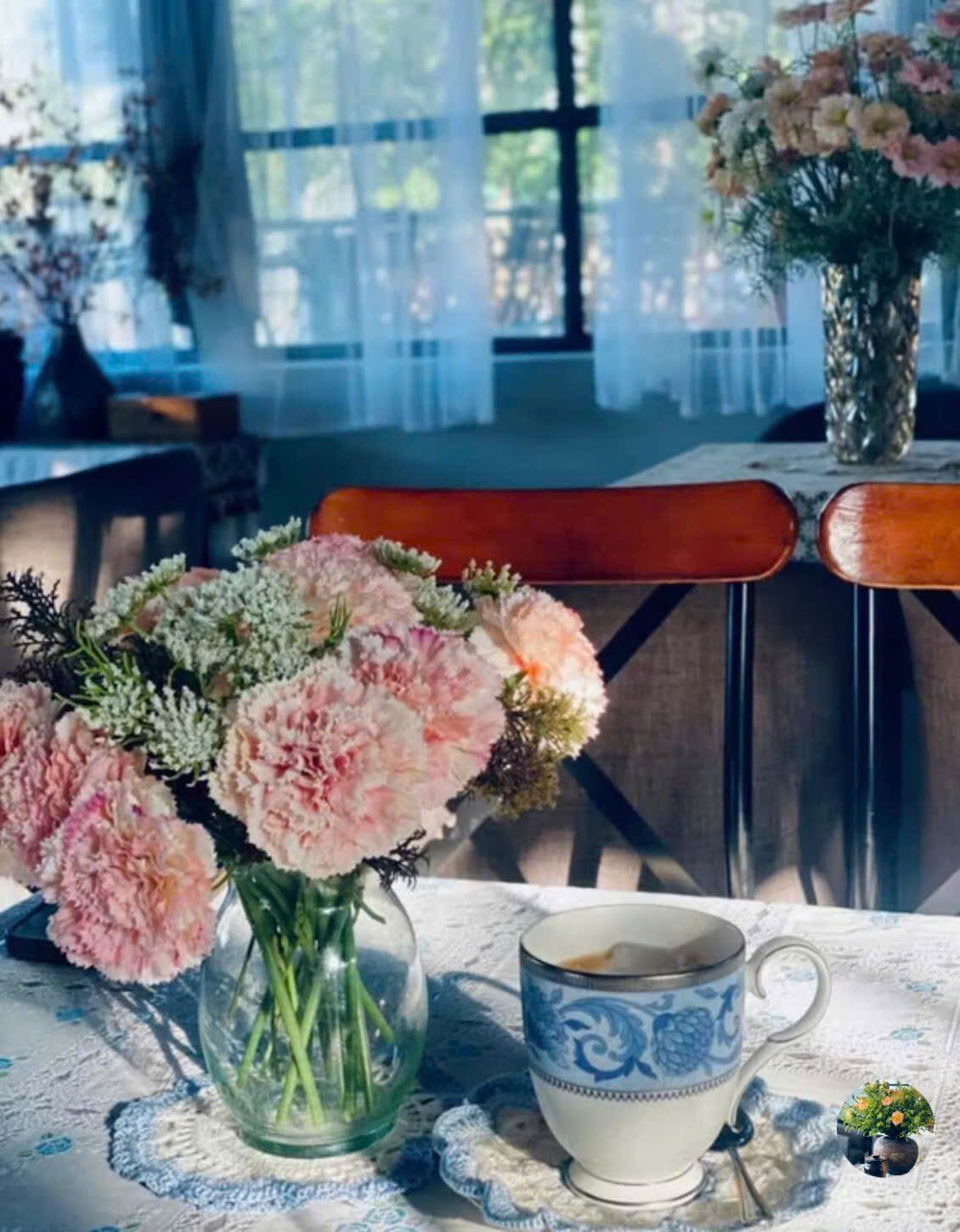 Hoa cẩm chướng giả decor trang trí